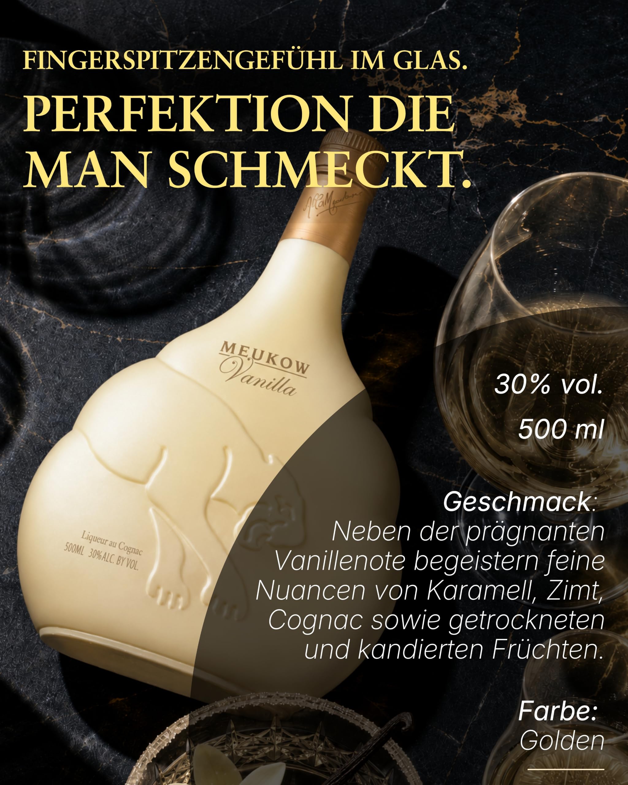 Meukow Vanille Cognac Likör 0,5 Liter 30% Vol.
