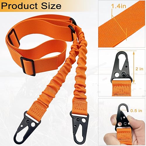 Miniatura 39 de Eslinga de rifle QD de 2 puntos con soportes giratorios QD, eslinga elástica tradicional de dos puntos de hardware de metal, correa ajustable extra