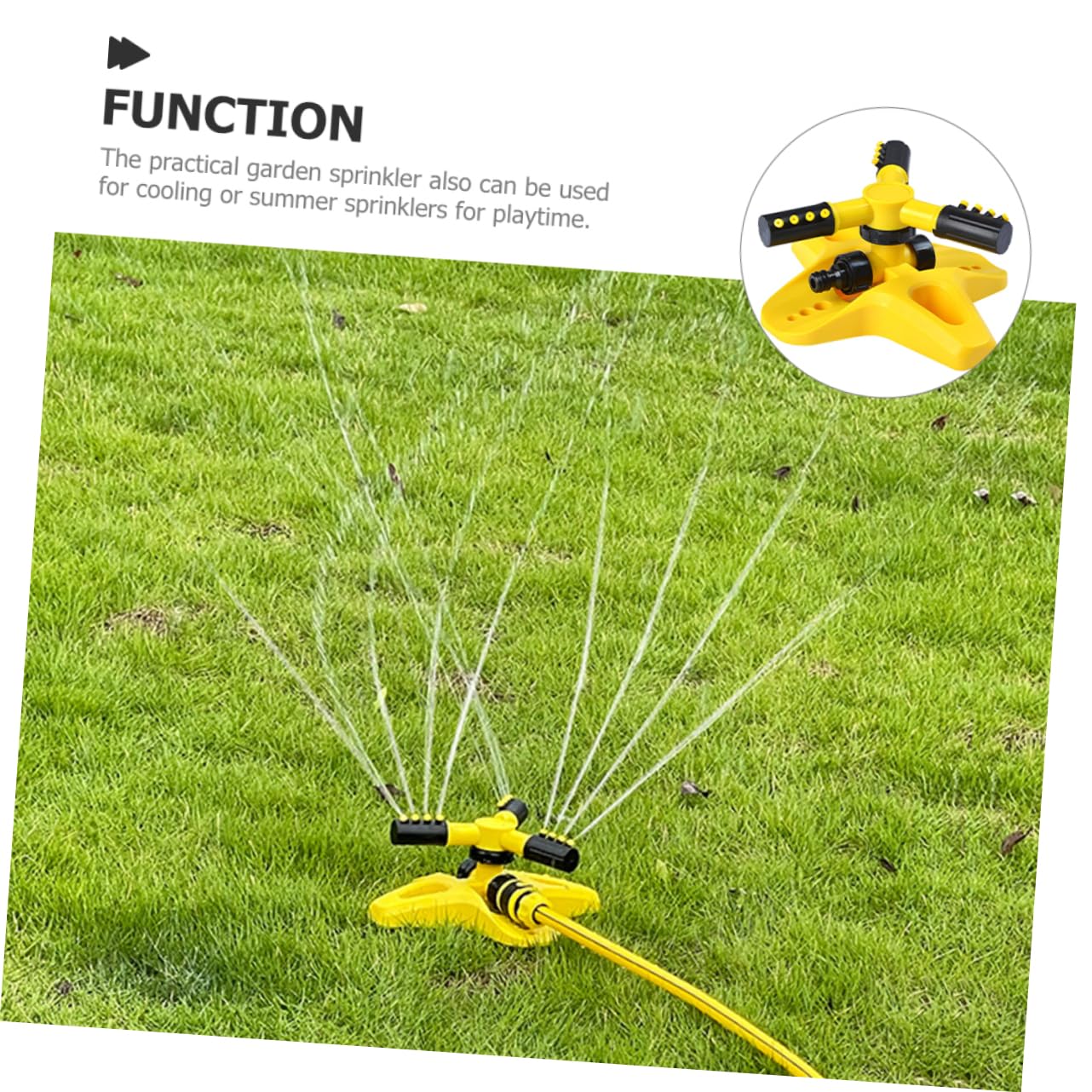 TOYANDONA 3 Pièces Arroseur Rotatif Automatique pour Gazon Jardin Irrigation Durable pour Entretien Pelouses Arrosage Plantes