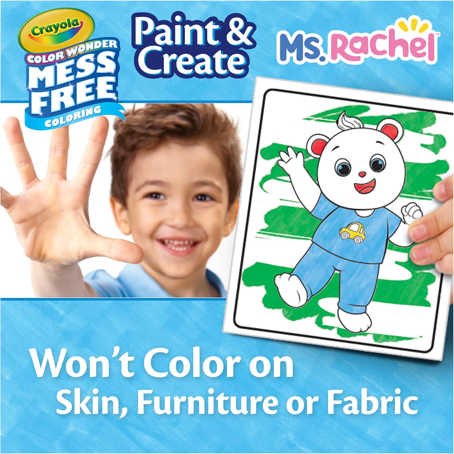Crayola Color Wonder Paint & Create Set - Ms. Rachel, Mess-Free Painting Kit for Kids, 25 Coloring Pages, 5 Ink Pads & Paint Brush, Gift for Toddlers, Ages 3+