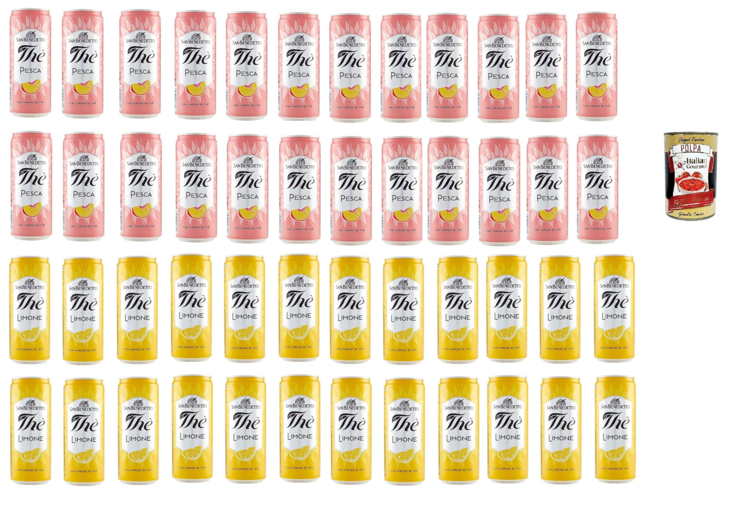 Italian Gourmet Testpaket tè freddo pesca limone 48 x 33cl Eistee Dosen Mix