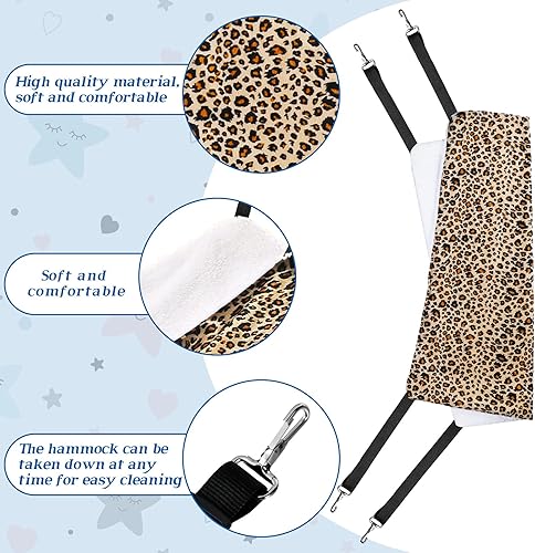 Miniatura 5 de Hamaca colgante reversible de 2 piezas para gatos, hamaca suave y transpirable para mascotas con correas ajustables y ganchos de metal, cama