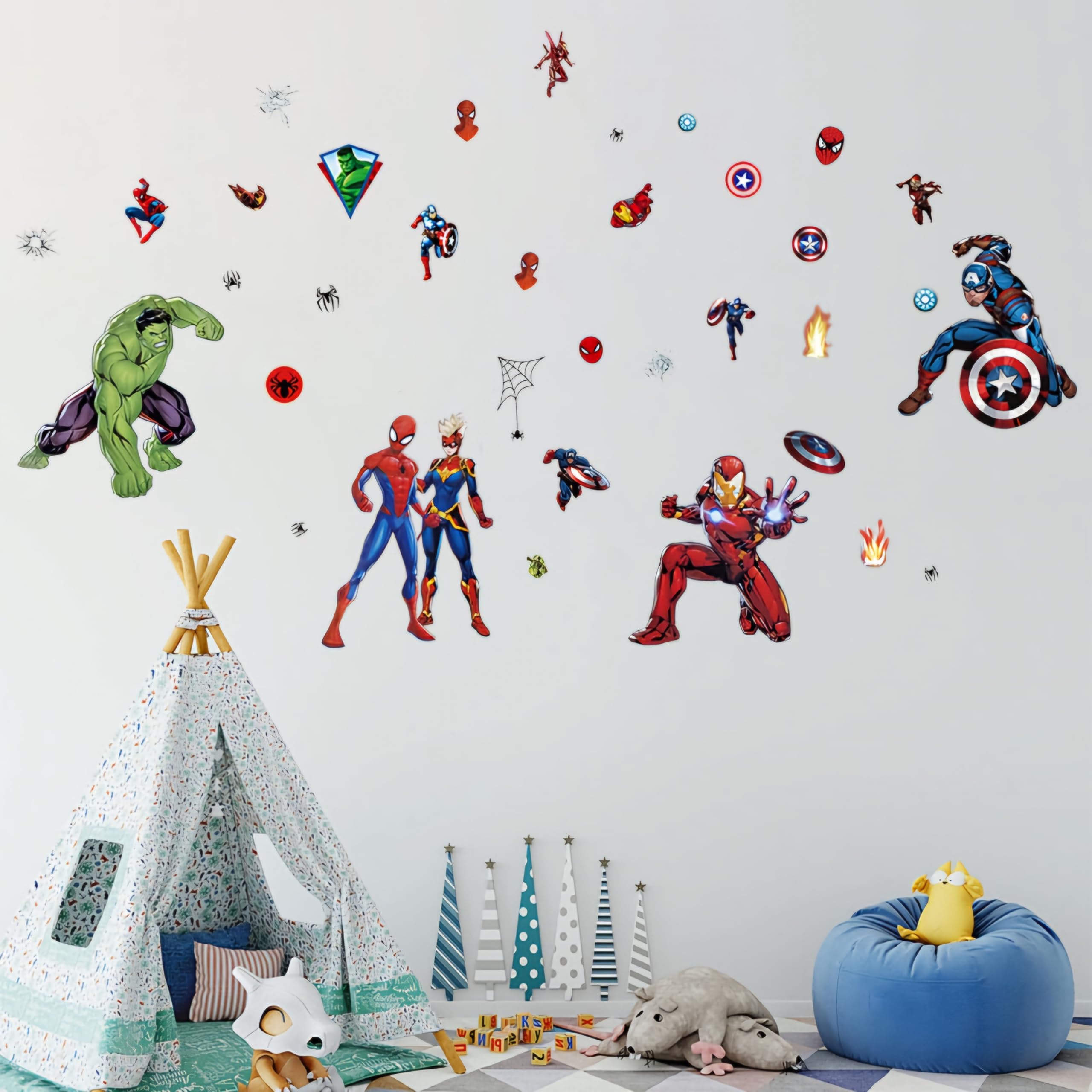Kibi - Adesivi da parete per camera da letto, per cameretta dei bambini, decorazione per cameretta dei bambini