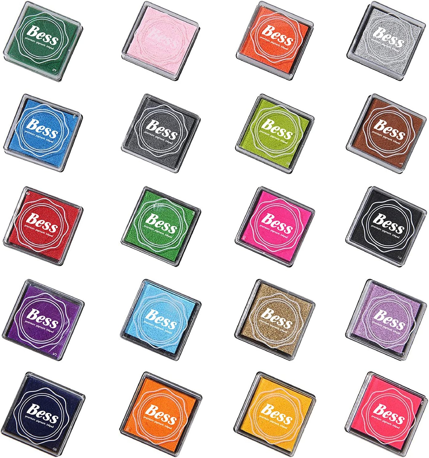 Craft Ink Pad Stamps Partner DIY Color,20 Color Rainbow Finger Ink Pad for Kid's Making Scrapbooking Card, Paper, Wood Fabric, Kid's Rubber Stamp, Beautiful Water-Soluble Colors, Pack of 20.