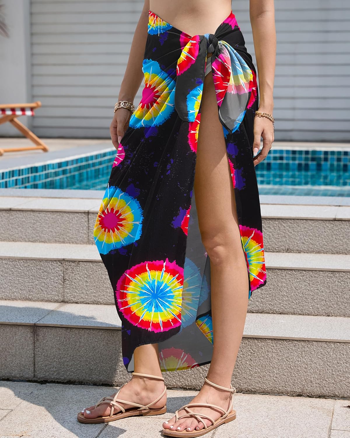 Bsubseach Women Sarong Swimsuit Coverups Long Pareo Bikini Wraps Skirt Beach Bathing Suit Cover Up - Image 9