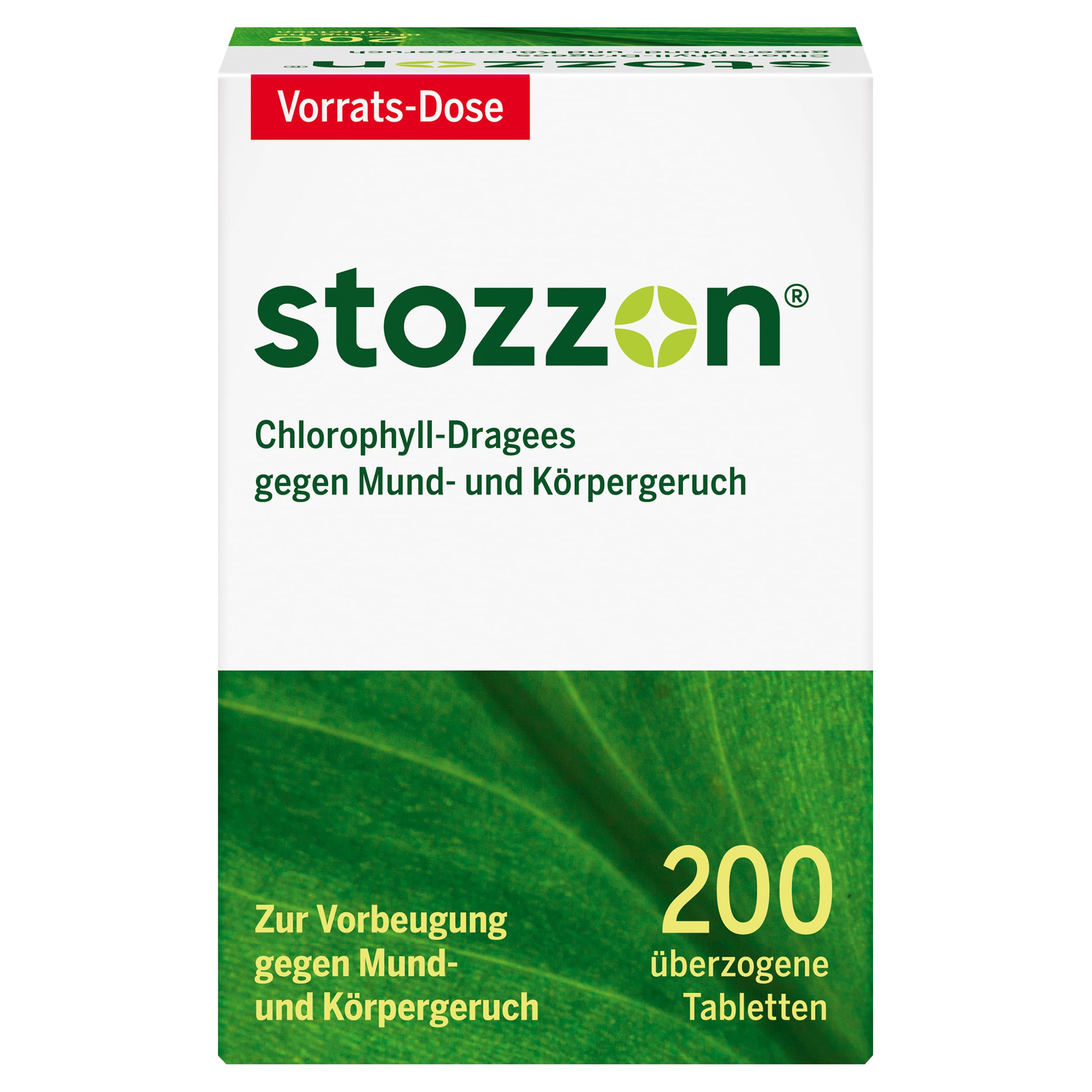 Stozzon Chlorophyll-Dragees 20 mg überzogene Tabletten | Mundgeruch und Körpergeruch wirksam vorbeugen - Spar-Set: 2x 200 Dragees