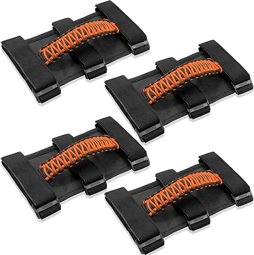 4 asas de agarre de barra antivuelco compatibles con Jeep Wrangler JLU JK JKU TJ YJ LJ JT JL y Gladiator JT 1987-2021 UTV y ATV, se adapta a barras