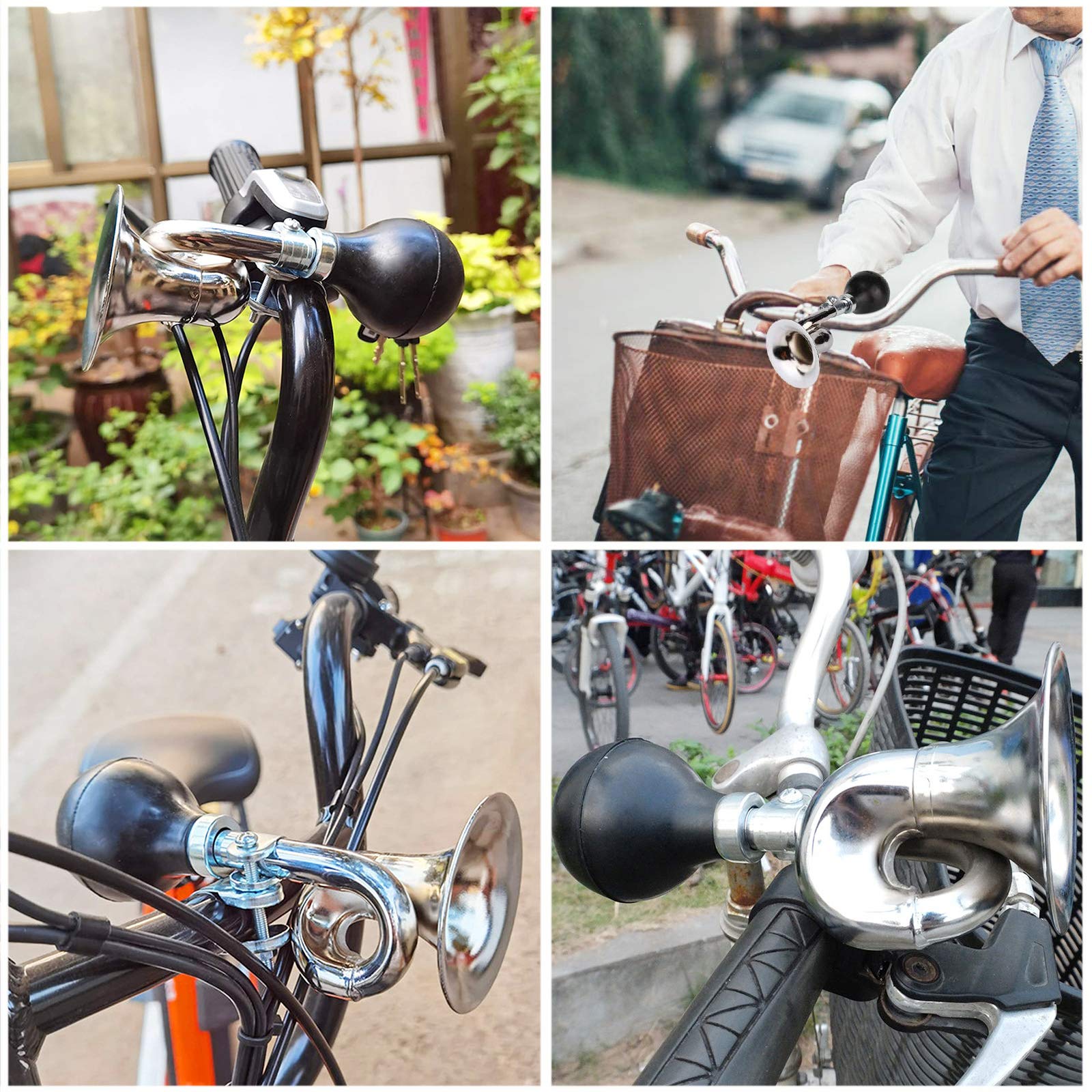 Yardwe Fahrradhupe Posaune - Metall Drucklufthorn Für Mountainbike & Rennrad, Laut & Robust