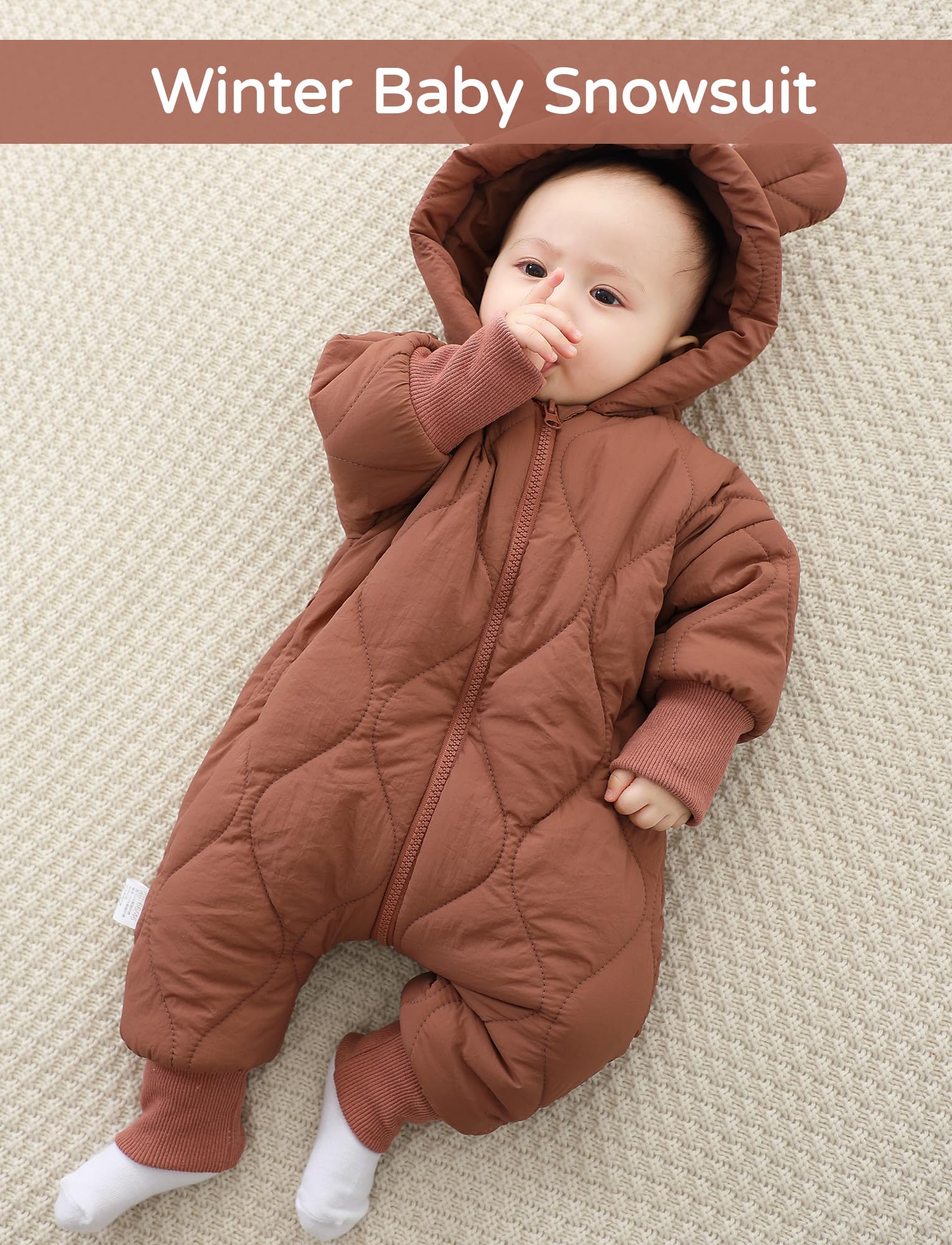 Maeau - Tute per bambini Piumino con Cappuccio Un Pezzo Inverno Neonato Bambino Ragazza Ragazzo Tute da Neve Calda Spessa Pagliaccetto Antivento 3-18 Mesi