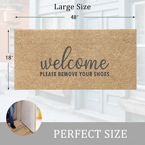 Miniatura 10 de AAZZKANG Tapete de bienvenida antideslizante con texto en inglés "Please Remove Your Zapatos", grande, 36 x 24 pulgadas, fácil de limpiar, tapete