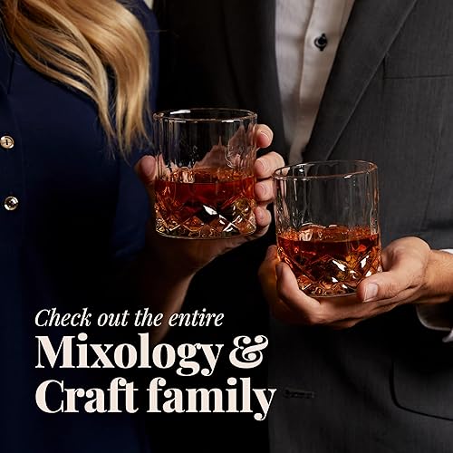 Miniatura 7 de Mixology & Craft Juego de regalo de piedras de whisky para hombre, 2 vasos, 8 rocas escalofriantes y caja de madera, juegos de regalo de vidrio de