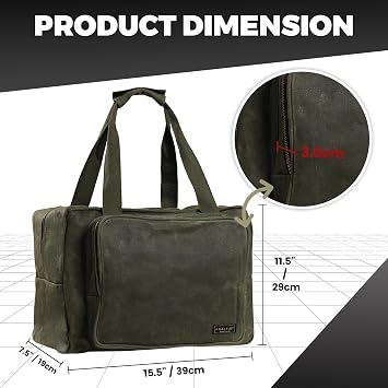 Tool Tote | Heavy Duty 16oz Waxed Canvas Tool Storage Bag - Portable 3 Pockets Tote Bag with Padded Handle& Metal Zipper, for Craftsman Gardener Carpenter Mechanic | 15.5L x 7.5W x 11.5H