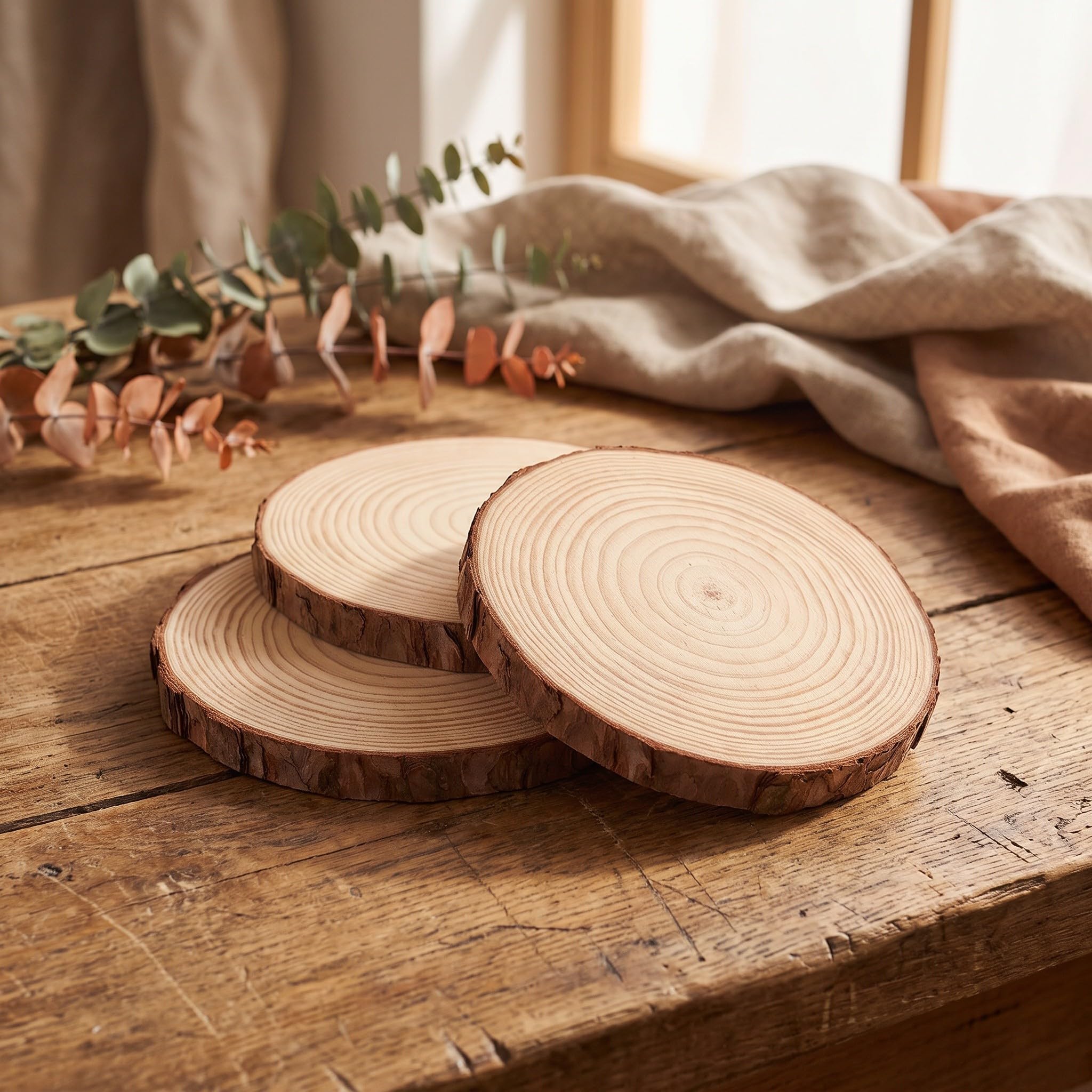 4 Pièces Pavé Extérieur Rond à Motif Bois, Pierre de Gué
