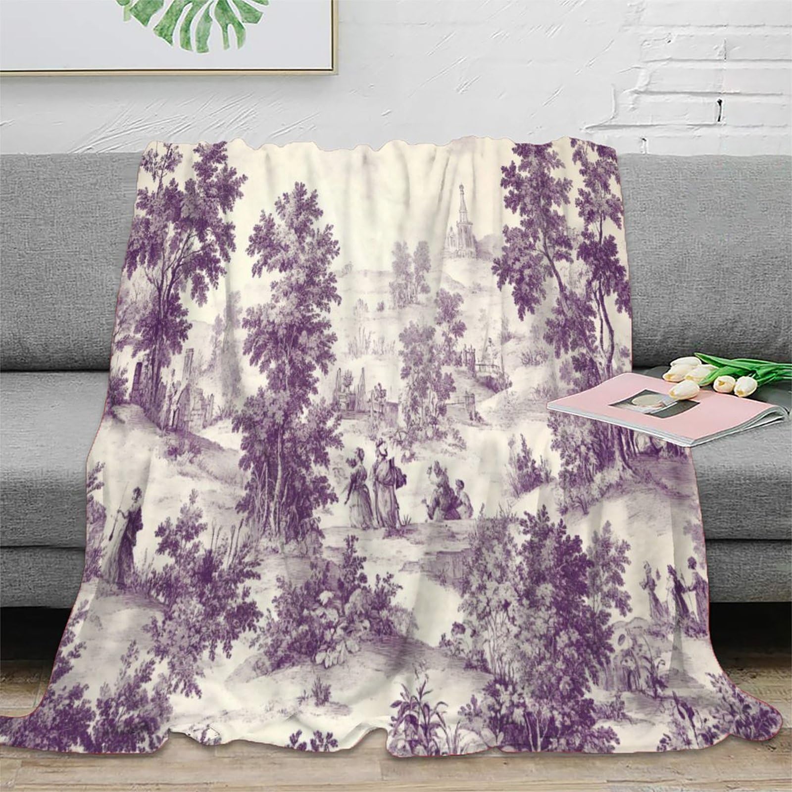 Plaid vintage paysage pastorale 3D pour réchauffer vos soirées cocooning