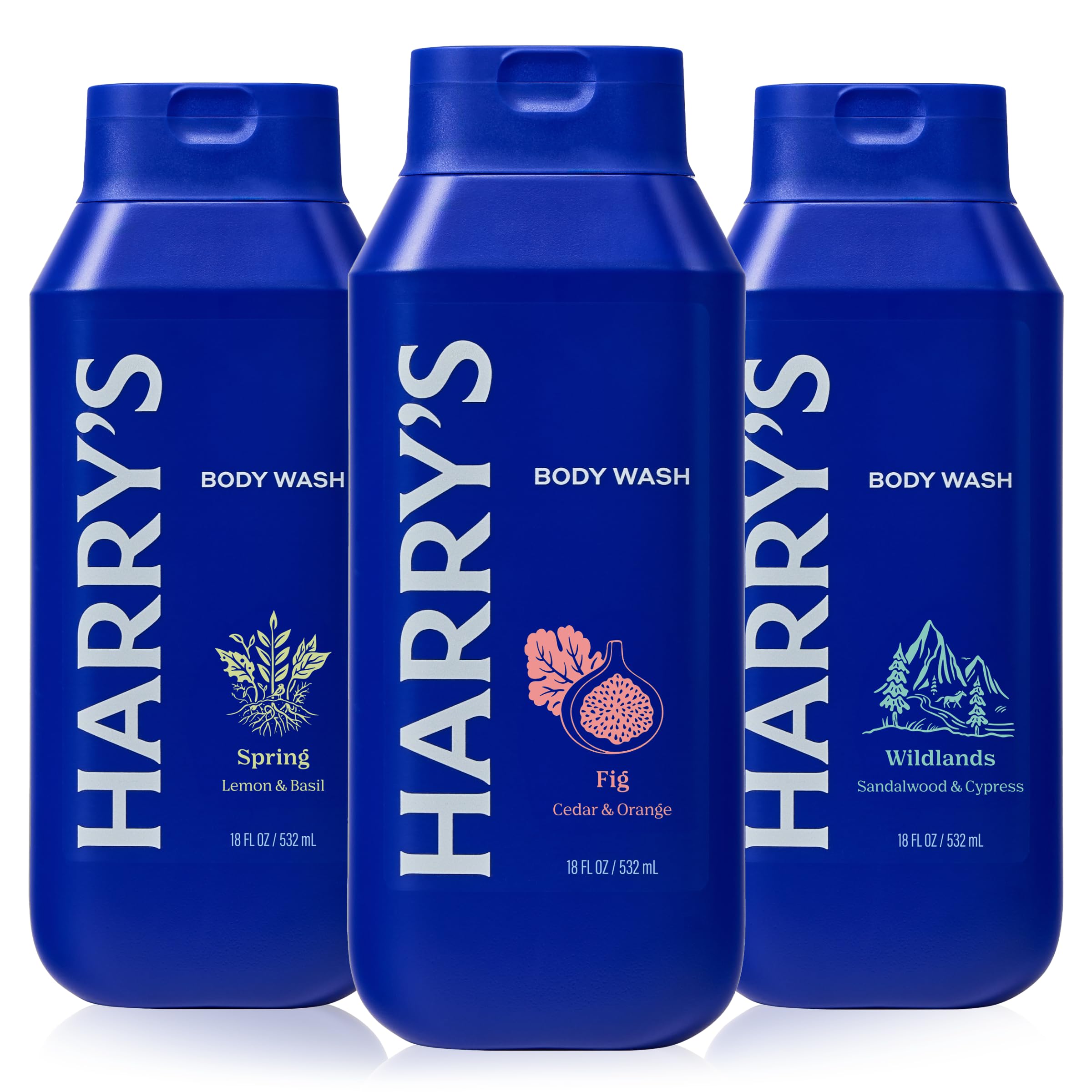 Harry's Body Wash for Men Variety Pack - 3 x 532ml Signature Scents - Sulphate, Paraben & Dye Free - Moisturising, Cleansing & Deep Cleanse - Perfect for Sensitive Skin