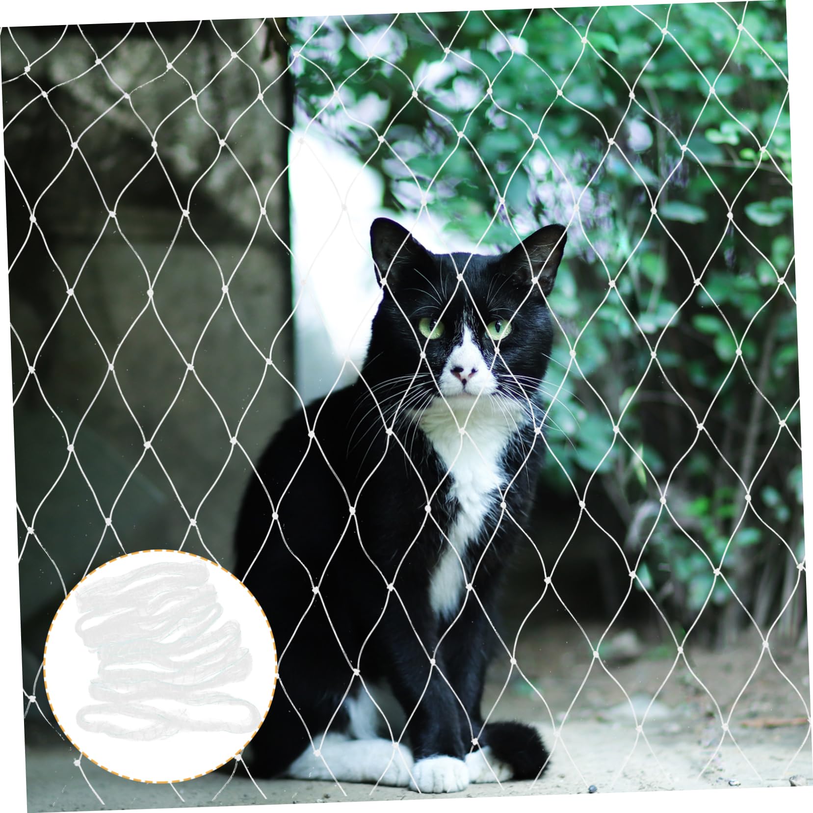 FRCOLOR Katzenschutznetz und Balkon Katze Netz ohne Bohren Nylon Zuschneidbar für Fenster Treppe