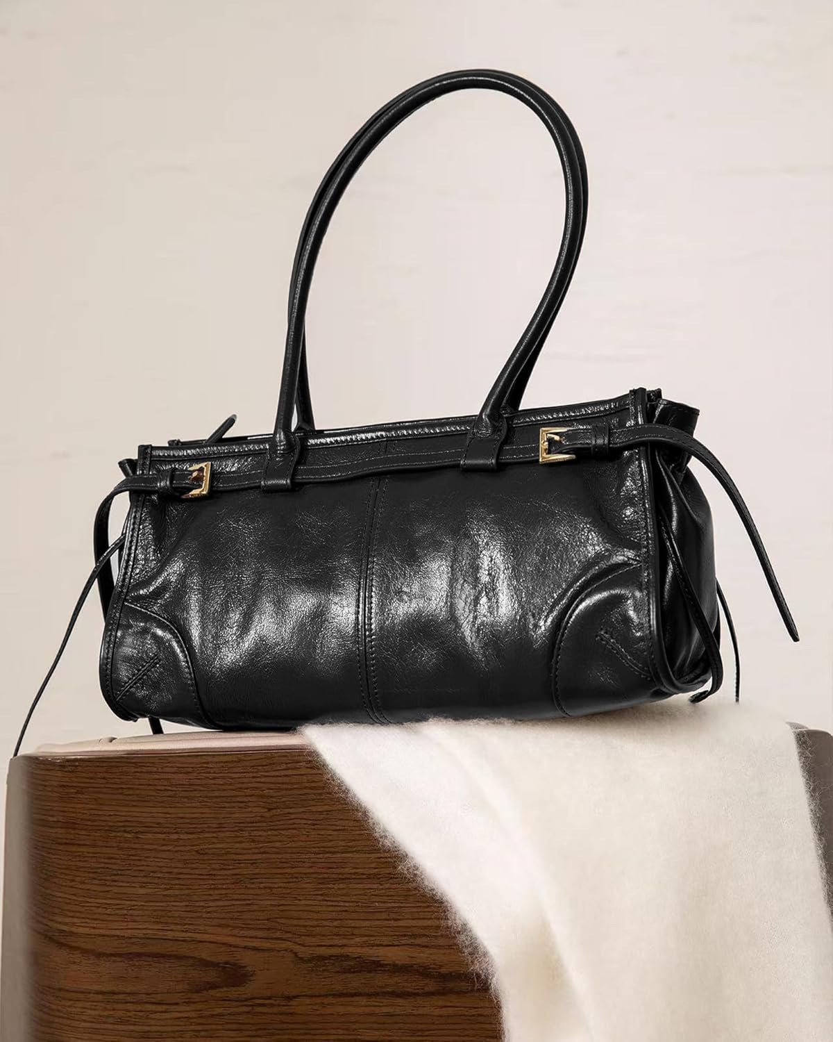 NEWBELLA Women's PU Leather Clutch Purse - Convertible Top Handle Shoulder Bag for Work Evening - Image 7