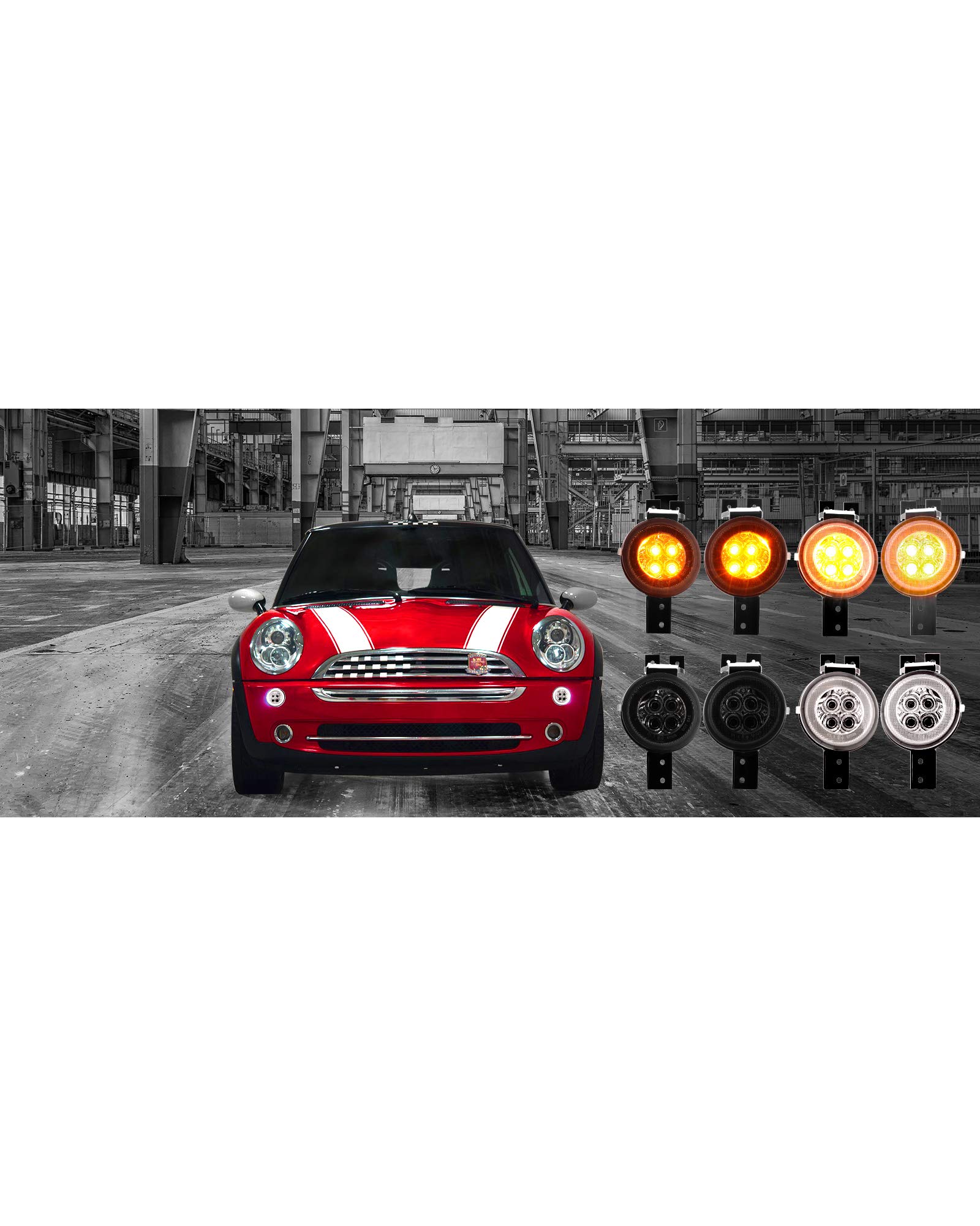 LED Blinkleuchte Blinker mit Positionslicht Standlicht mit Zulassung Black Vision V-220102