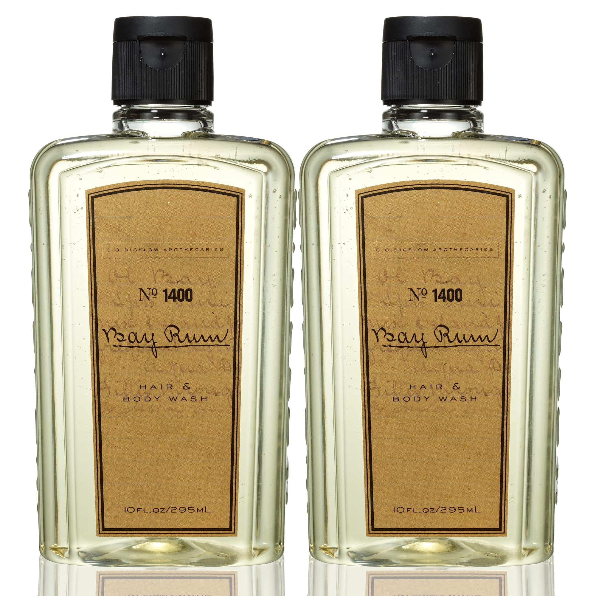 C.O. Bigelow Bay Rum Hair & Body Wash for Men, Pack of 2 Citrus Spice Scented Men's 2 in 1 Shampoo & Body Wash with Aloe Vera, 10 Fl Oz