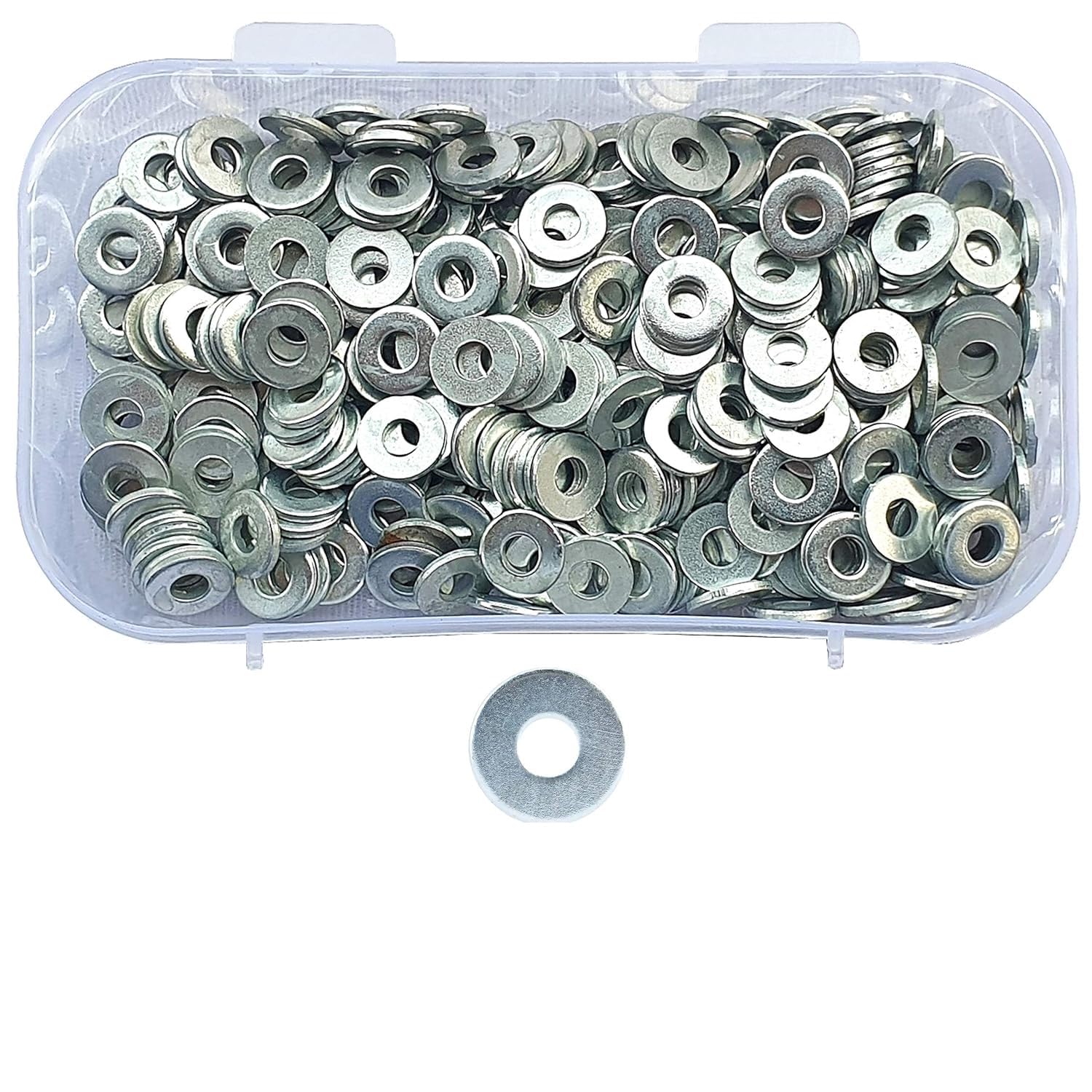 Sahmbi Innovations Hardware Plain Flat Washers – # 3x8 – 3mm Inner Diameter, 8mm Outer Diameter – White Zinc Plated – 500 pieces-image-24