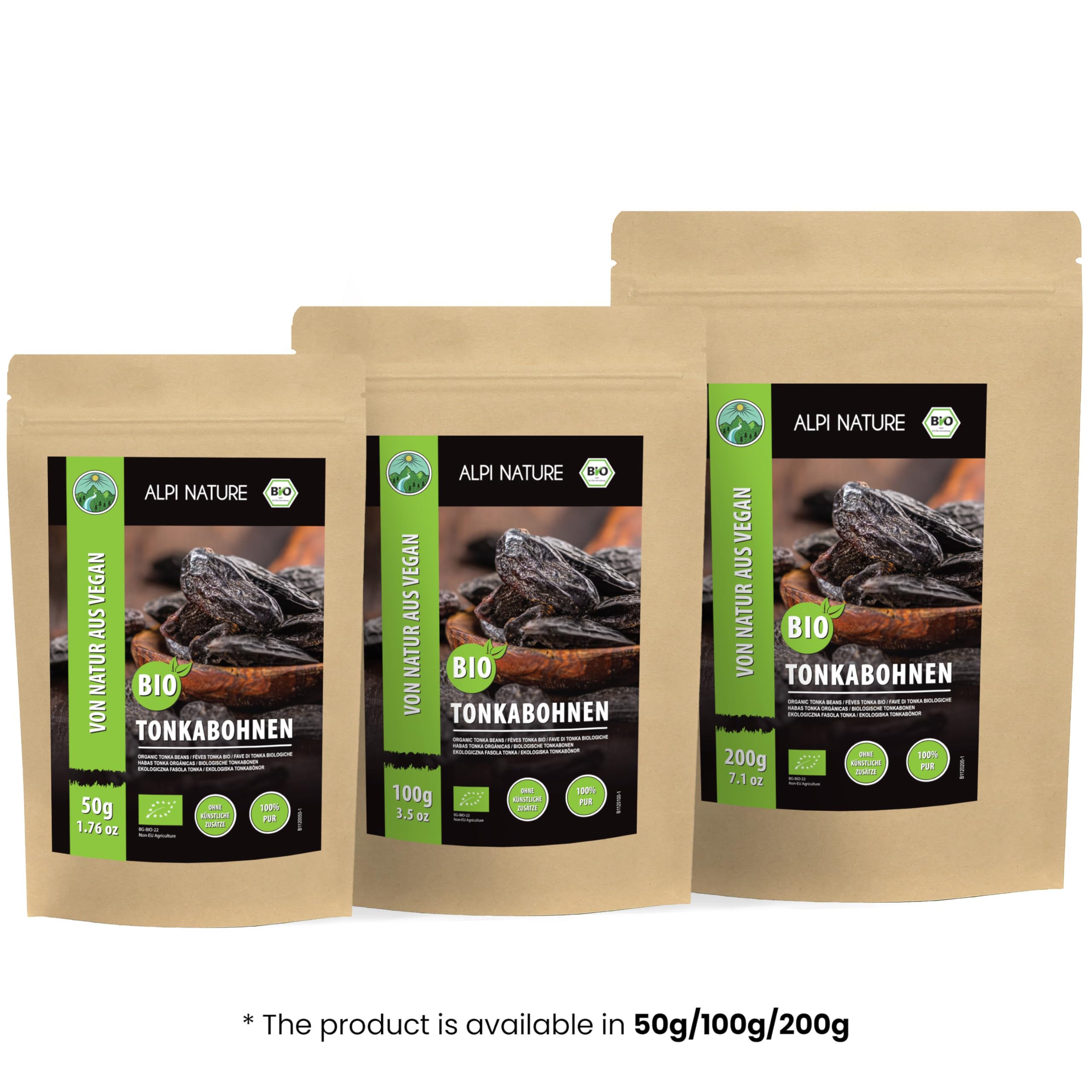Alpi Nature Feve Tonka BIO 200g, Fève Tonka Entières pour la Cuisine, la Pâtisserie et les Desserts