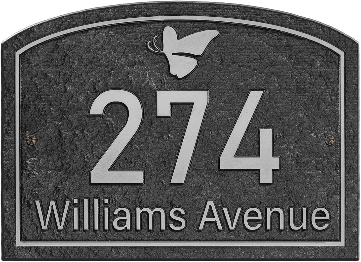 Handcrafted Address Plaque for Yard Outside House Sign, House Number Garden Wall Sign, 911 Visibility Signage, Any Font, 10 x 7 inches (Gold)