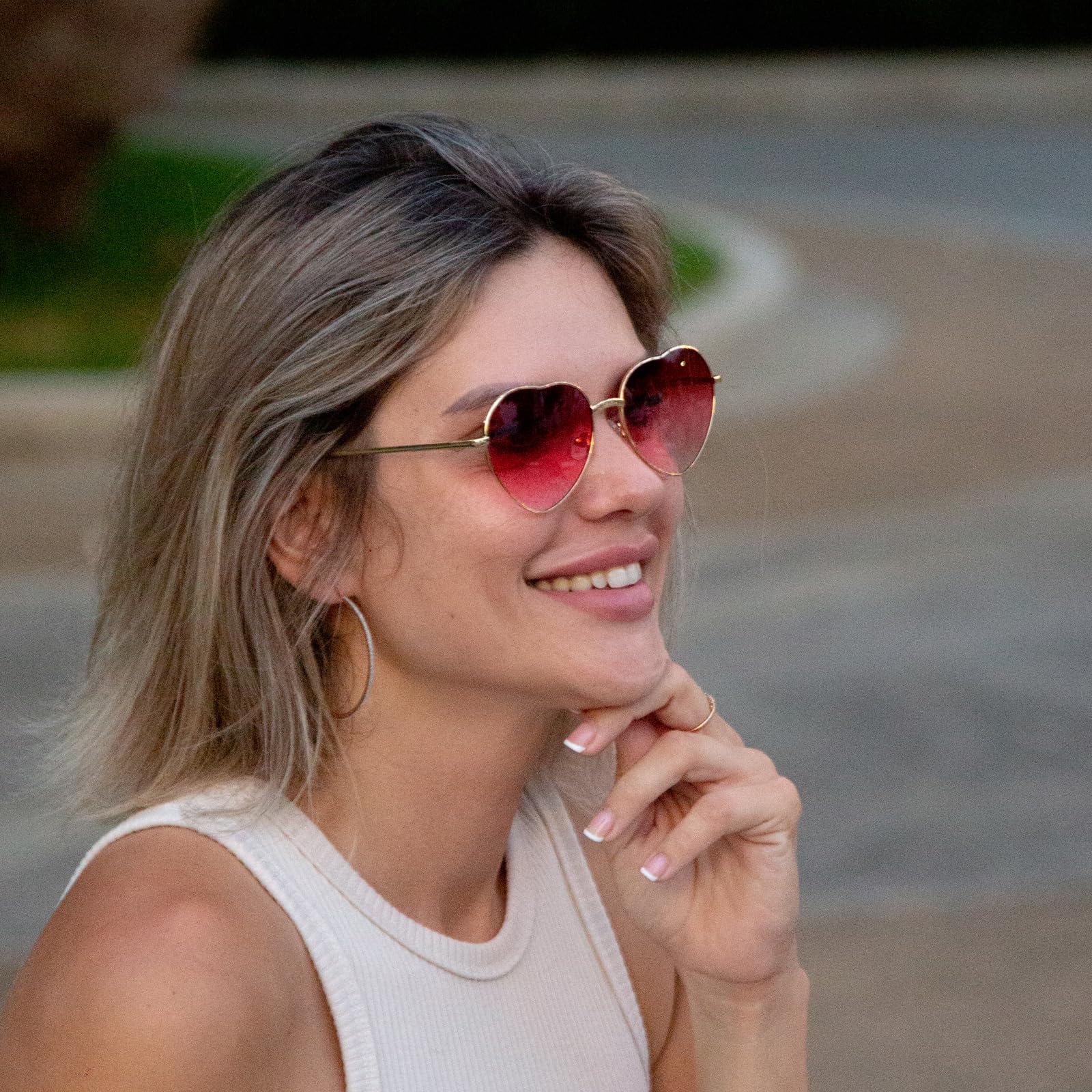 Heart Shaped Aviator Sunglasses New Heart Sunglasses Women Rimless