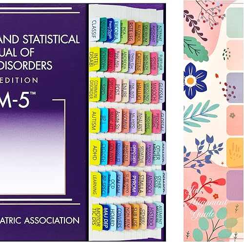 Vista 9 de Fichas de índice para DSM-5-TR, DSM-5, funciona para la última versión DSM-V-TR 2022, 18 pestañas en blanco incluidas, codificadas por