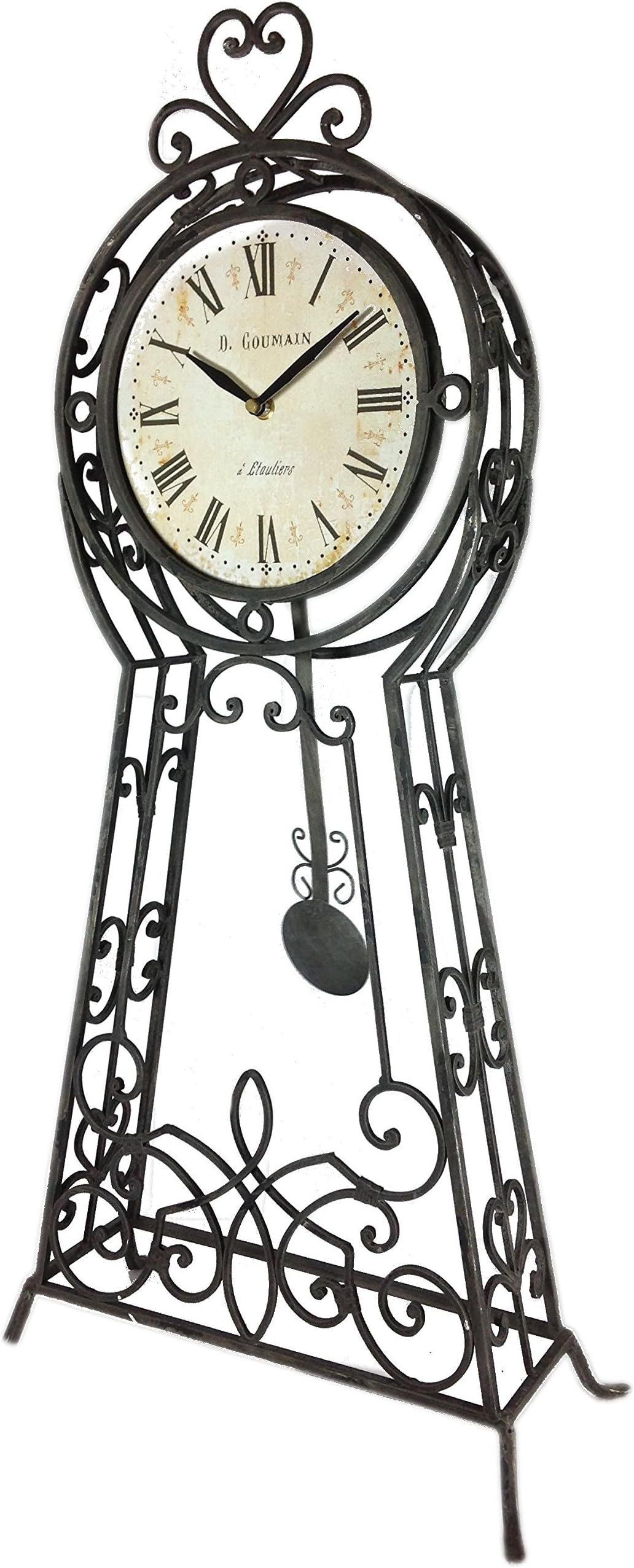 Barreveld Vintage Free Standing Iron Pendulum Clock - 28-1/2-in