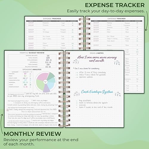 Miniatura 4 de Clever Fox Planificador de presupuesto en espiral, cuaderno de seguimiento de gastos, organizador de presupuestos mensual, cuaderno de registro de