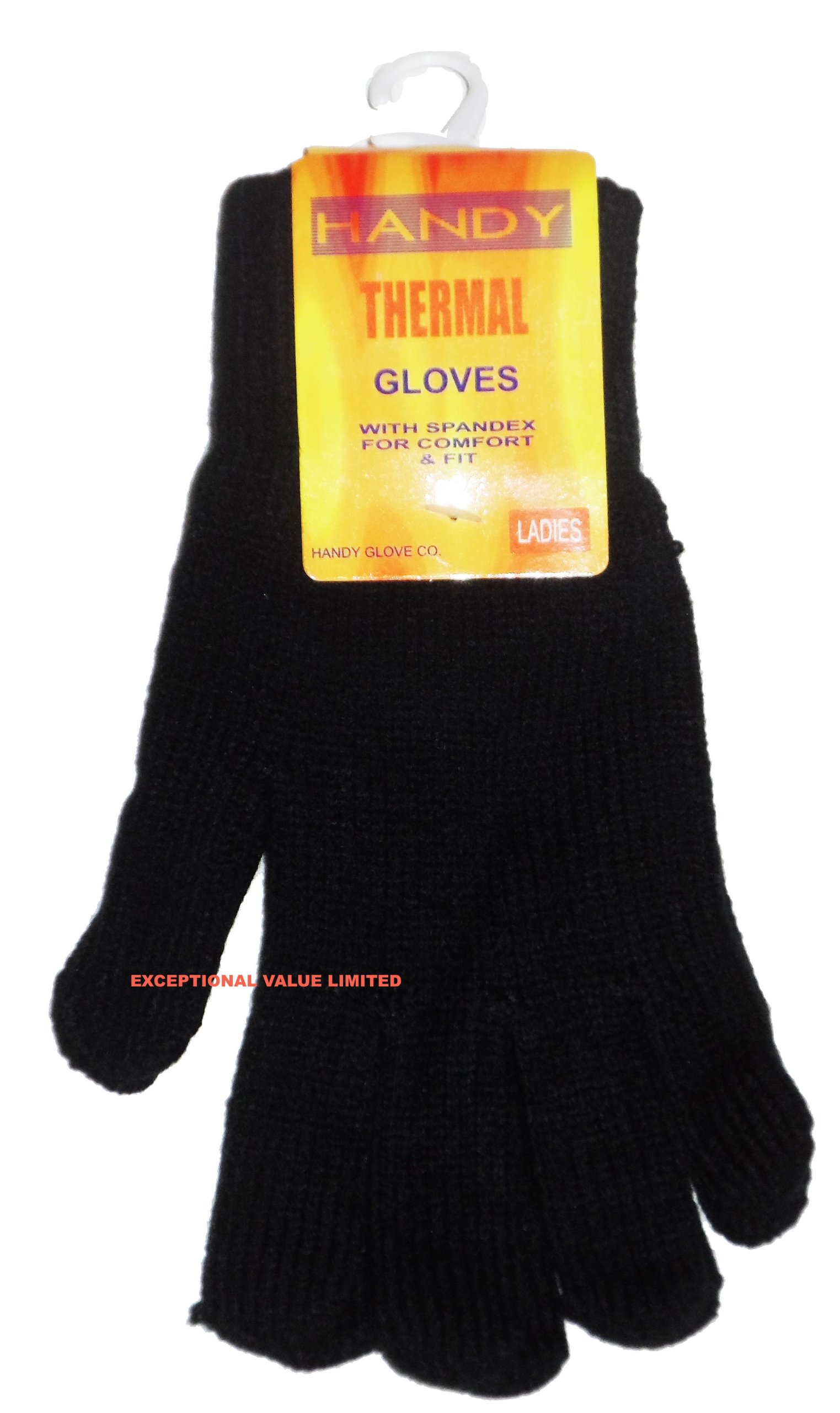 Women's Black New 1 Pair Handy Thermal Knitted Winter Gloves One Size Glove