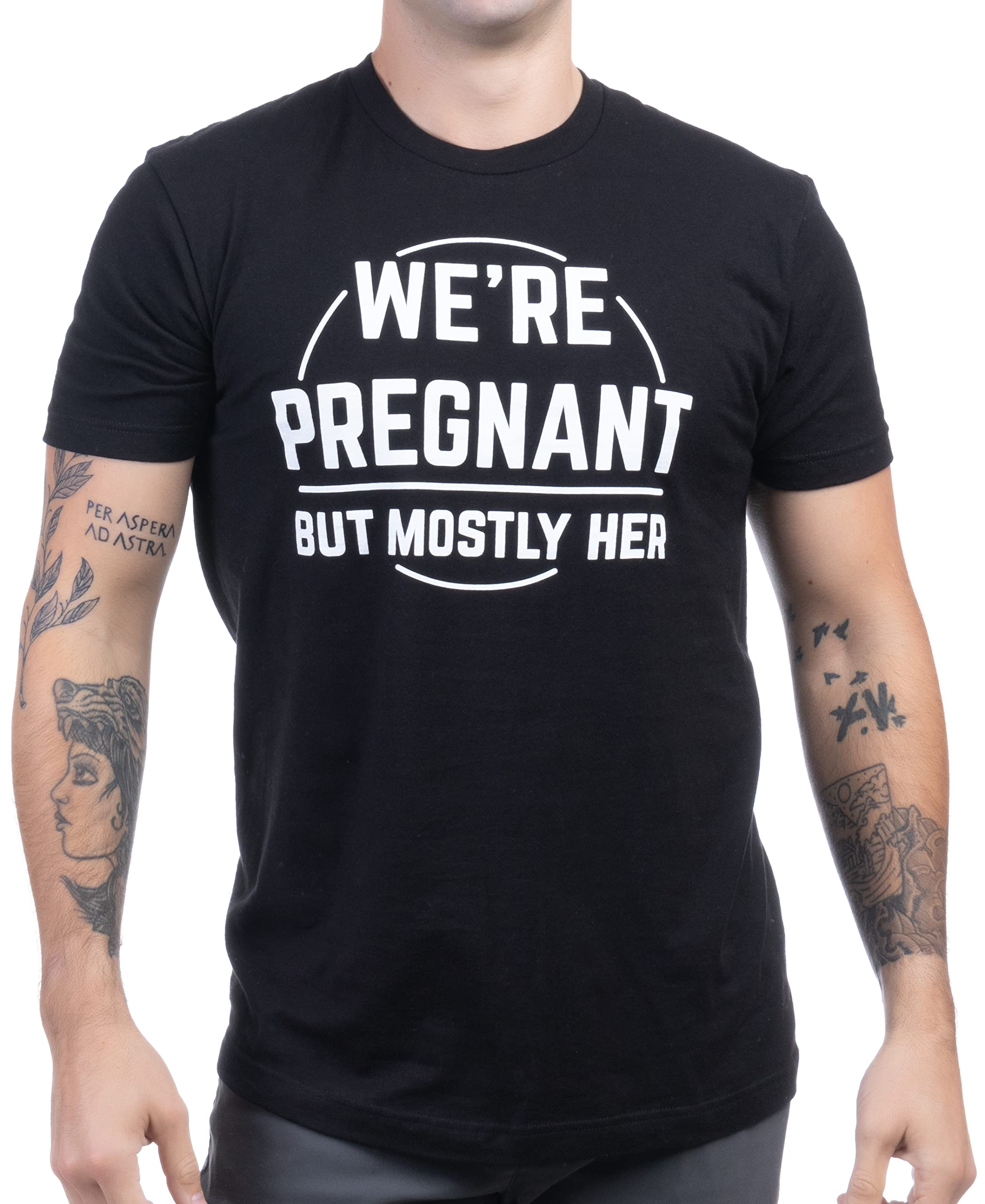 Ann Arbor T-shirt Co.We're Pregnant, but Mostly Her | Funny New Dad Father Pregnancy Announcement Gender Reveal Joke T-Shirt
