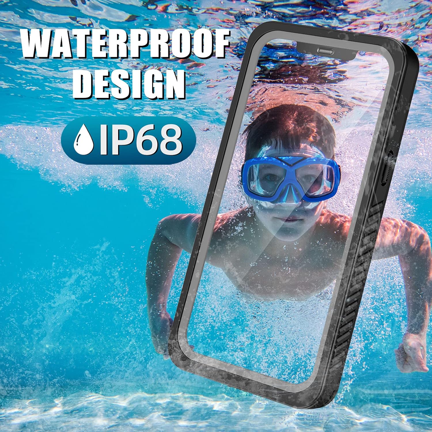 WIFORT Magnetic for iPhone 12 Pro Waterproof Case - [Certified Water Proof & Military Protection] with [Built-in Screen Protector], Full Body Shockproof Phone Case Cover for iPhone 12 Pro 6.1"