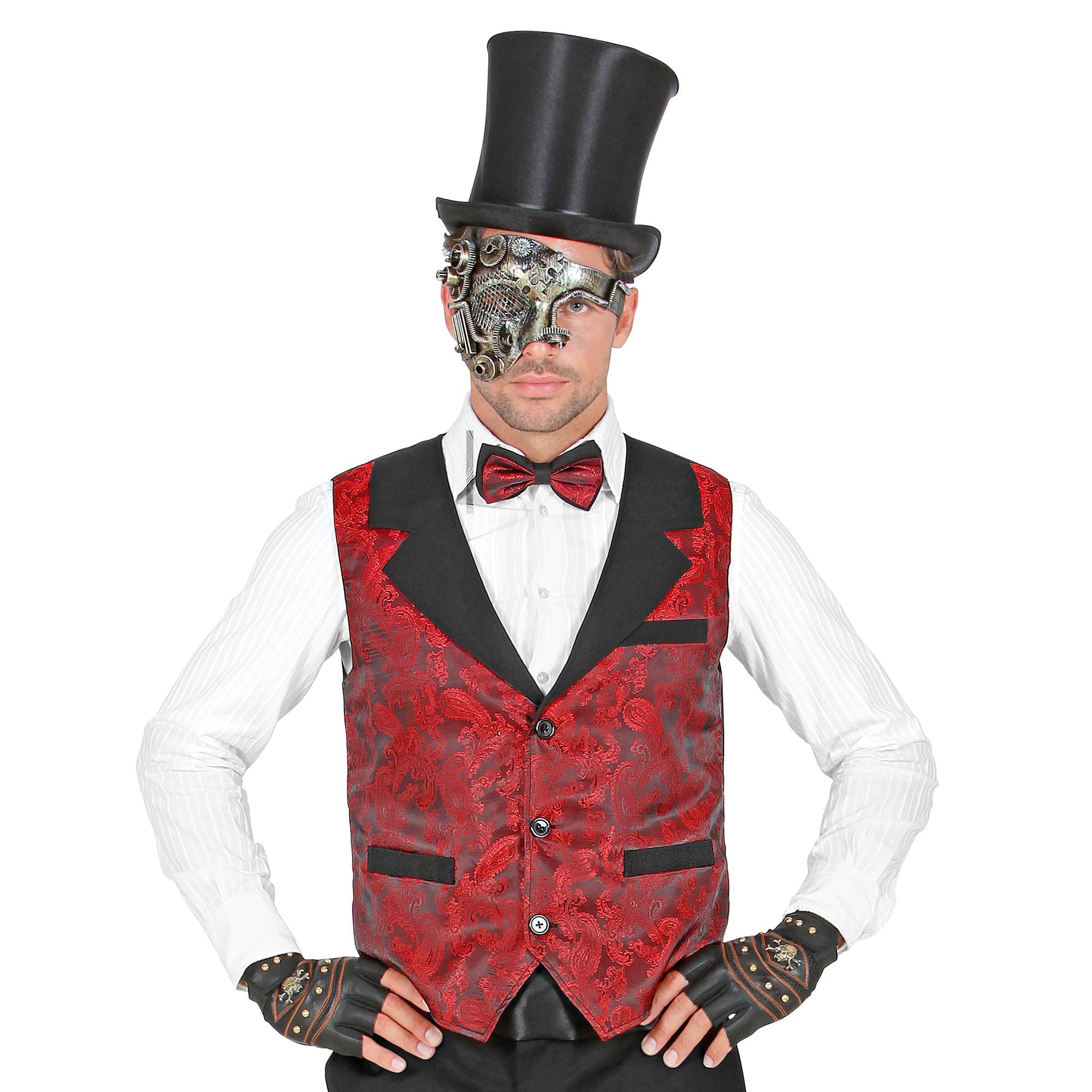 W WIDMANN MILANO Party Fashion - męska kamizelka w stylu steampunk, dodatek do kostiumu w stylu retro vintage, styl kowbojski na karnawał i cosplay