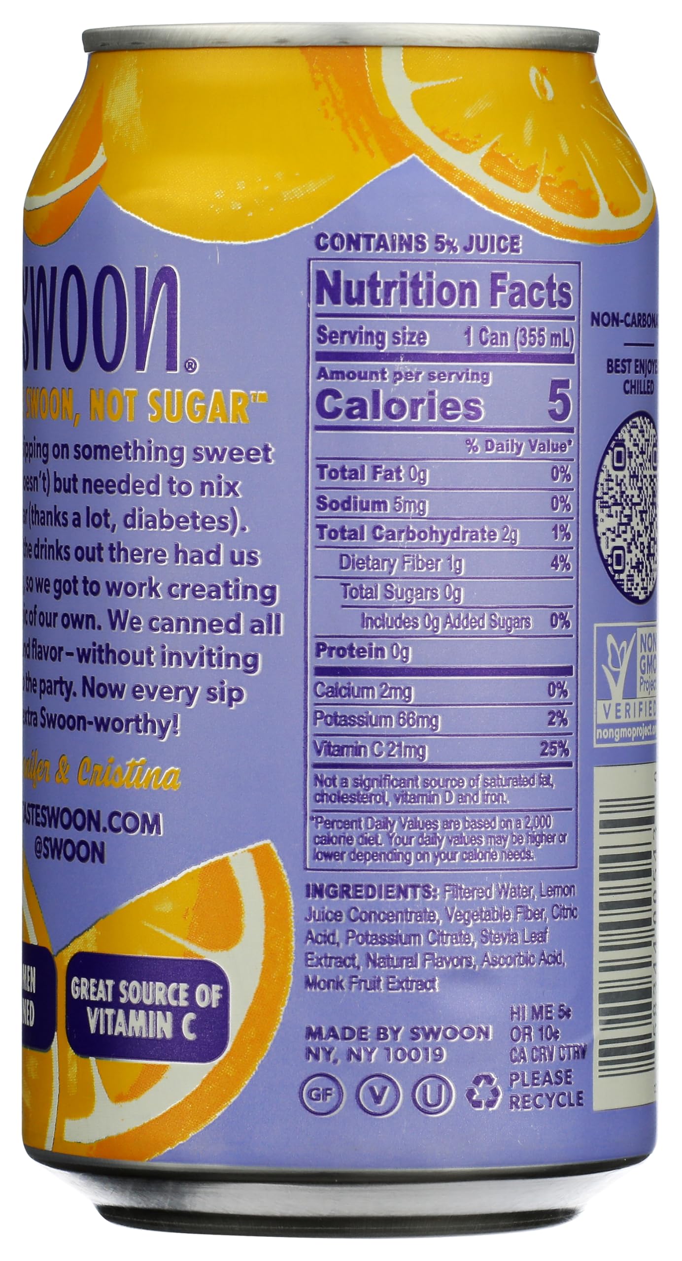 Swoon, Lemonade Classic Zero Sugar, 12 Fl Oz