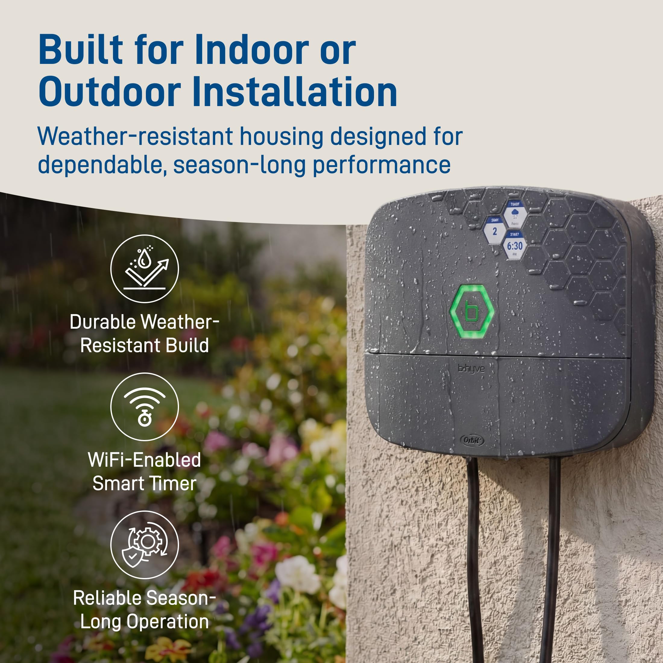 Orbit 57985 B-hyve XR - Regolatore irrigatore intelligente a 8 zone per interni/esterni