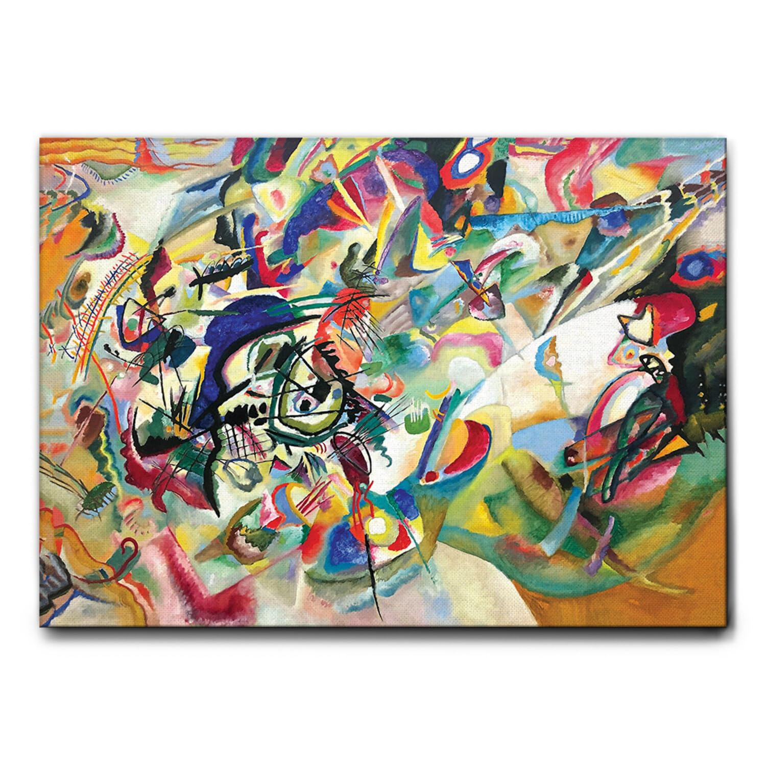 Giallobus - Quadro - Vassily Kandinsky - Composizione n. 7 - Tela Canvas Telaio Standard - 100x70 - Pronto da appendere - Quadri moderni per la casa