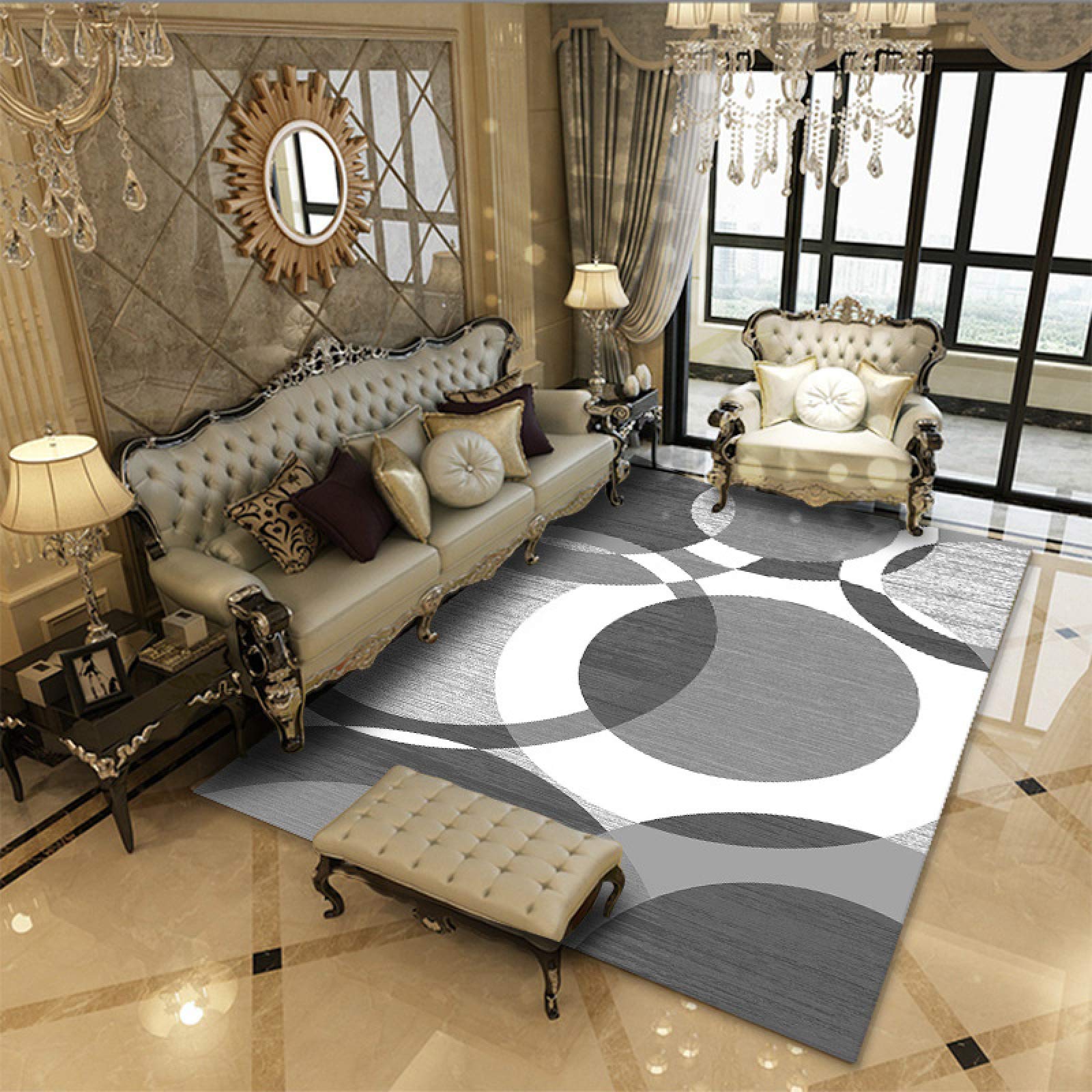 Tapis de style moderne grand format pour salon chaleureux et chambre