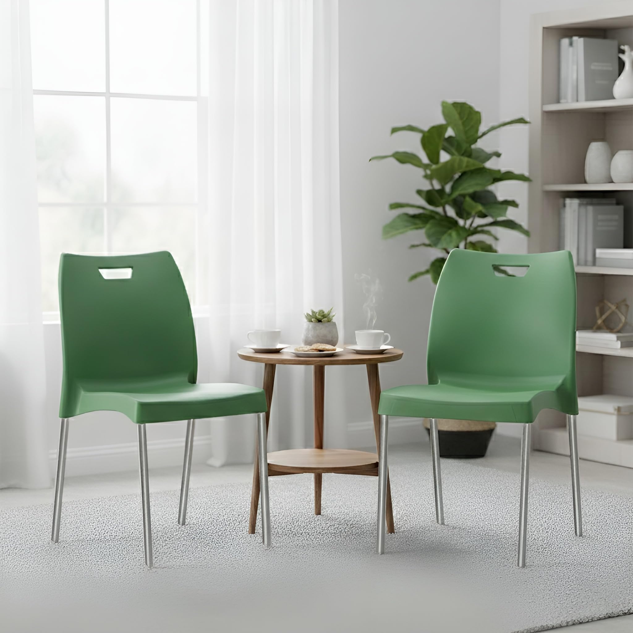 Munch Green Plastic Chair|for Living Room, Bed Room, Kitchen, Office Room, Outdoor|-image-45