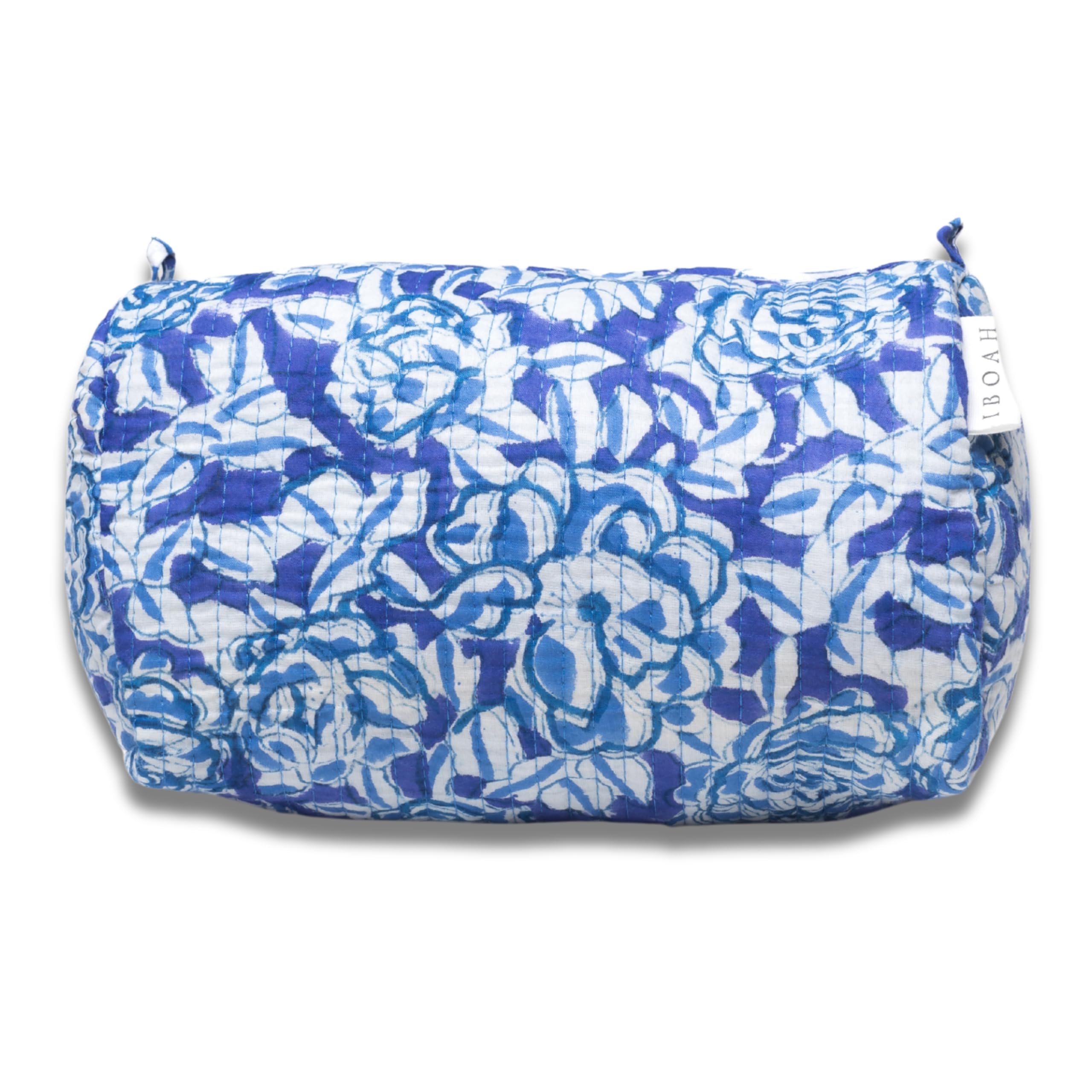 Neceser Print de Viaje Organizador, Bolsa de Aseo, Bolso Maquillaje de algodón Acolchado para Mujeres, Hombres y recién Nacidos con Forrado Impermeable Interior (Blanco Floral, Mediano) — view 15