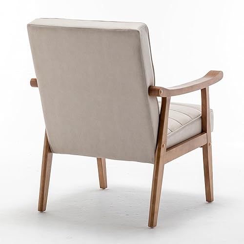 Miniatura 8 de Silla decorativa moderna de mediados de siglo con diseño de sillón de marco abierto, espuma de felpa, cojines de asiento y respaldo de microfibra