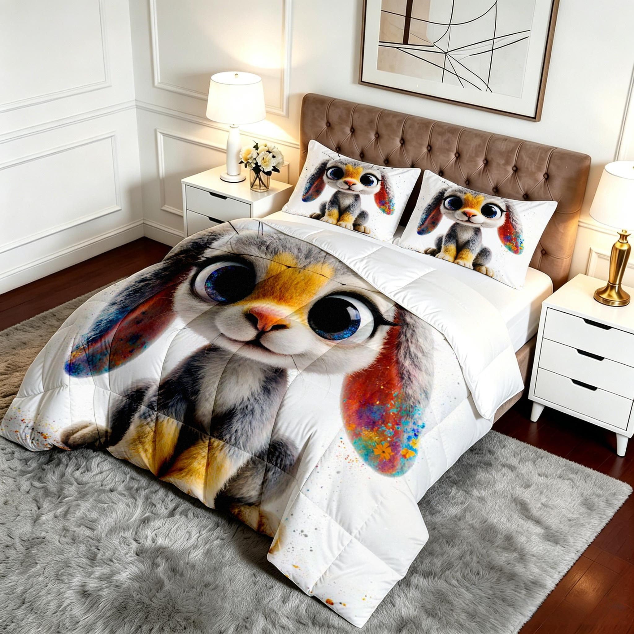 Edredón King Size 3D Perro Animal Sustituto Plumas para Adultos-A204