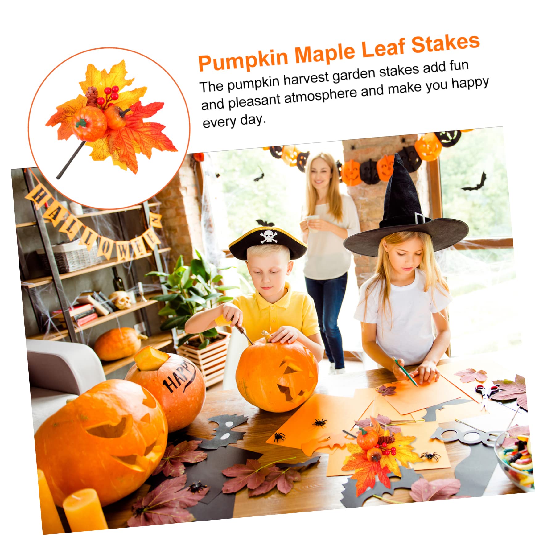 Zerodeko 6stücke Künstliche Kürbis Und Ahornblatt Dekoration Für Halloween Und Erntedankfest -in Herbst Deko Mit Für Garten Und Zuhause