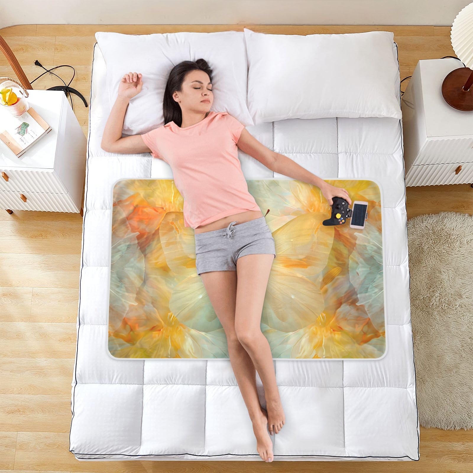 CEBUGI 34” x 52”Washable Underpads Heavy Absorbency Waterproof Incontinence Bed Pads Butterfly Pee Pads for Adults Kids and Baby