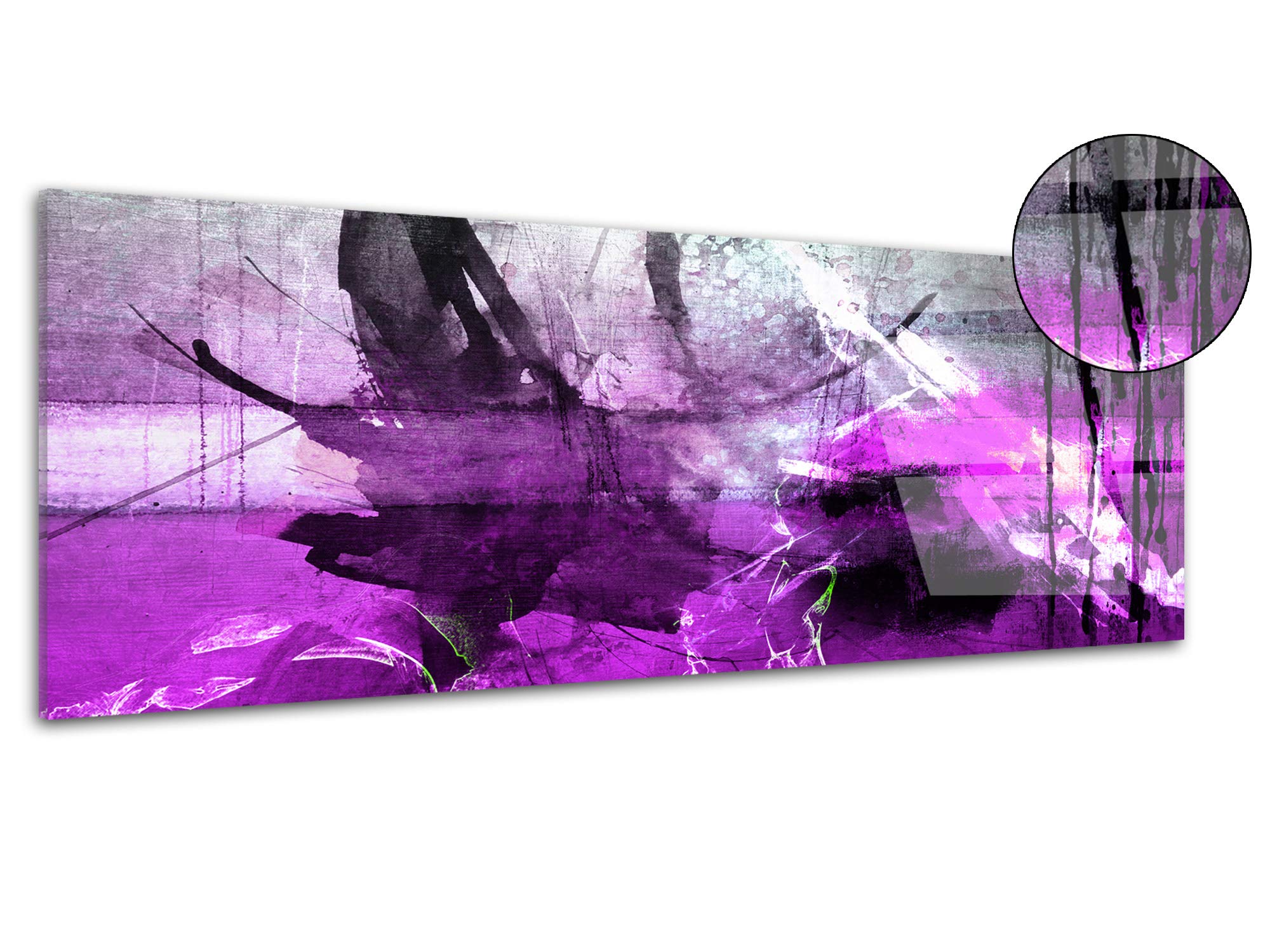 Impression sur verre - Image sur verre - Lignes géométriques dans des tons clairs sur un fond sombre