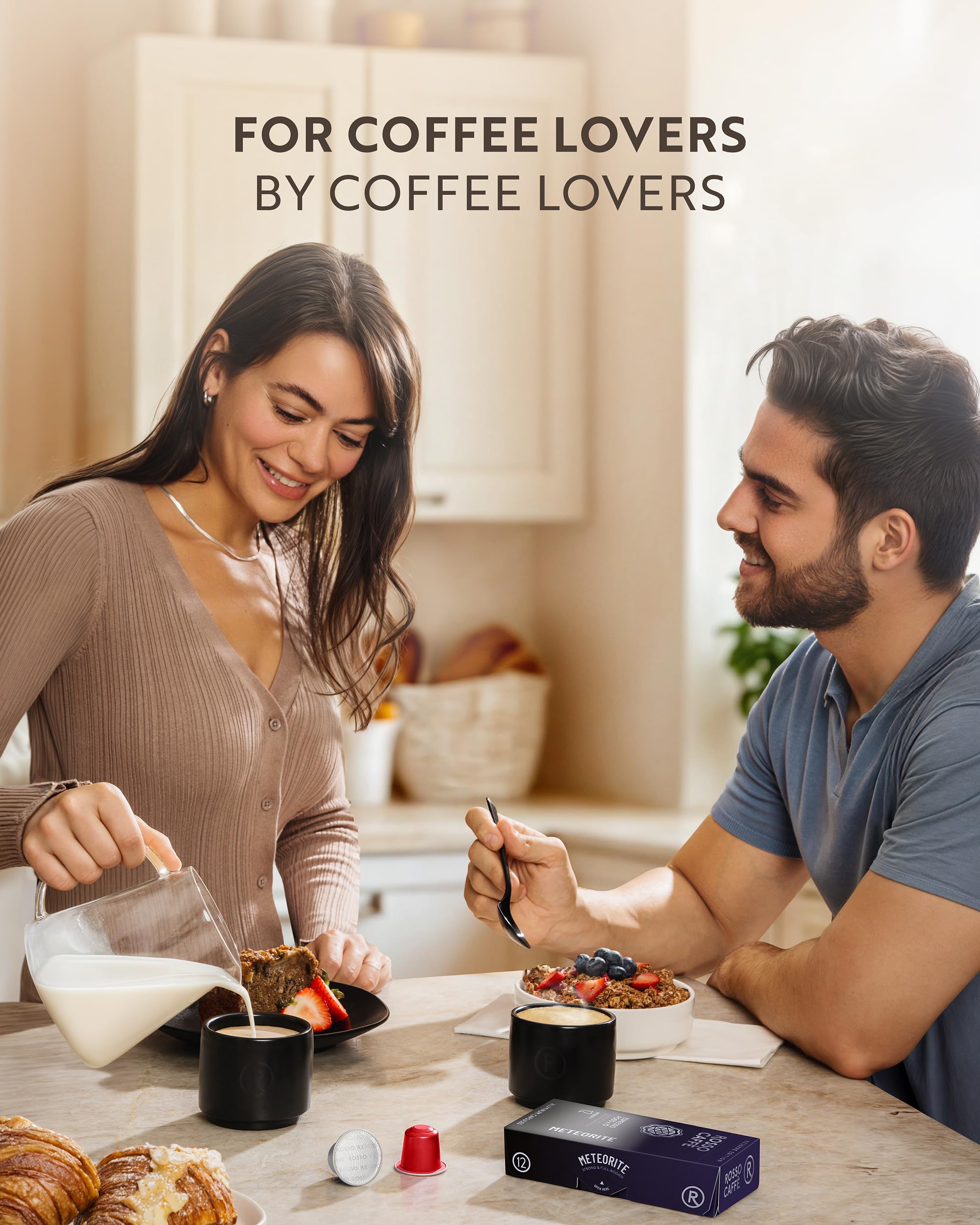 ROSSO CAFF Espresso Coffee Pods for Nespresso Original Machines - 80 Capsules Dark Roast Intense Pack 4 Strong — view 7