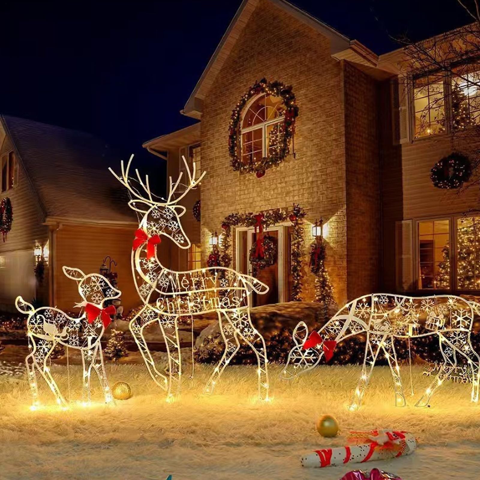 Familia De Navideños para Exteriores Decoración Navideña para Patio Trasero | Festivo Césped para Propietarios Planificadores de Jardín Delantero Porche Patio Césped