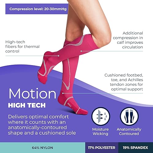 Miniatura 10 de Sigvaris Calcetines unisex de compresión médica de alta tecnología para hombres y mujeres, con puntera cerrada, 20-30 mmHg