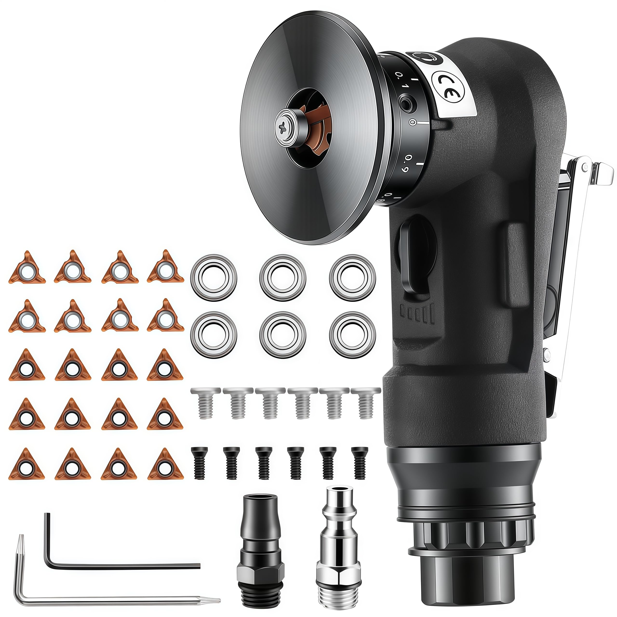 Pneumatic Chamfer Tool, 30000 RPM Air Chamfer Tool with 12C &amp; 8R Blades