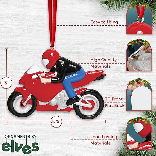 Miniatura 3 de Adornos personalizados de motocicleta para árbol de Navidad, adorno de carreras de pista de tierra, adorno de corredor, adornos de Navidad de